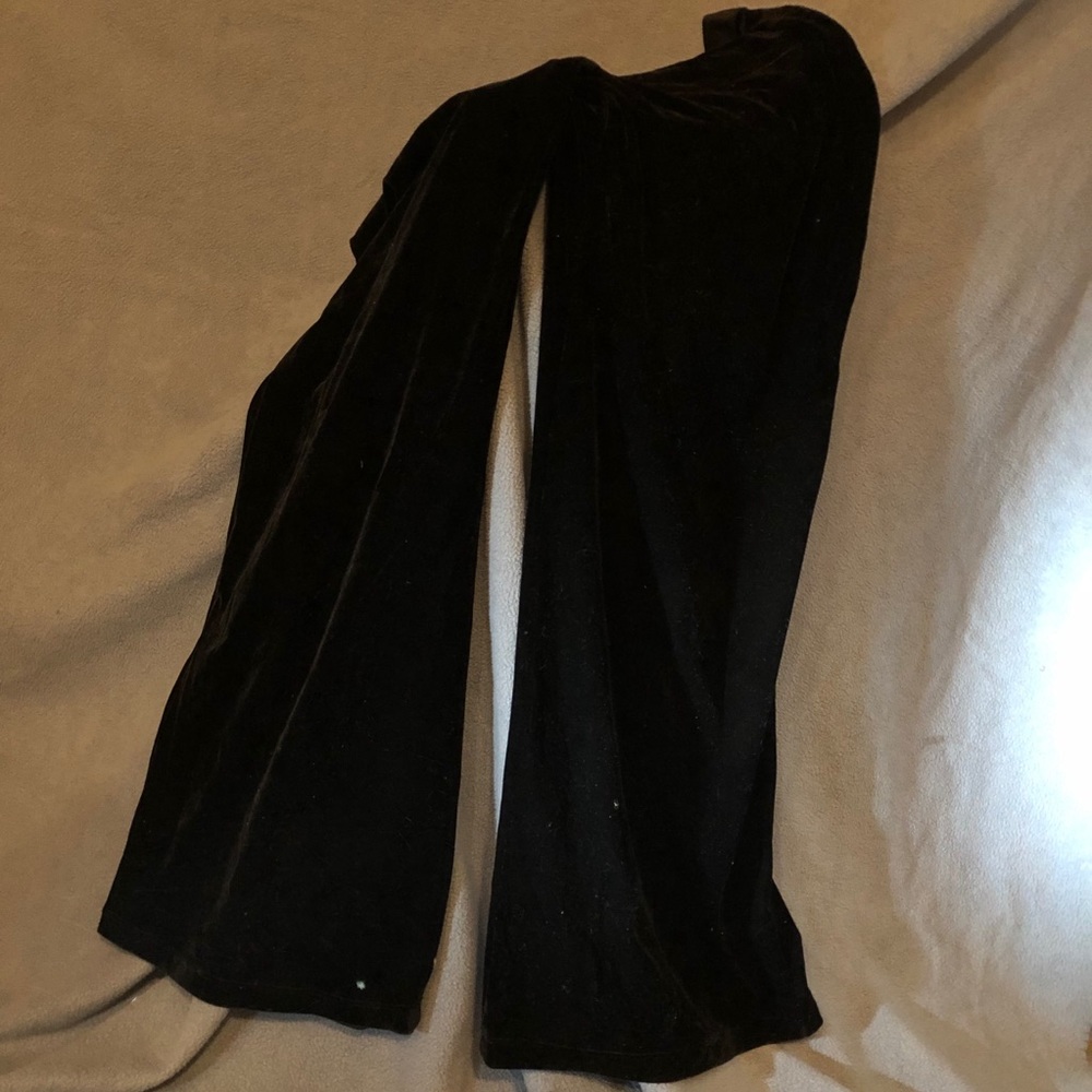 Stretchy, black, velvety pants